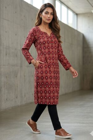 Jaipur Handloom Cotton Printed Straight Kurti