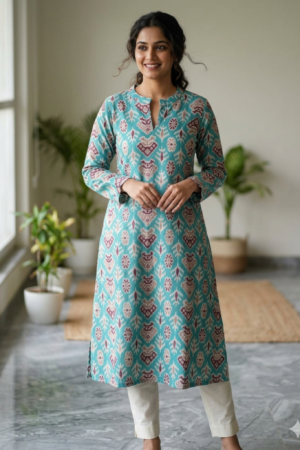 Jaipur Handloom Cotton Printed Straight Kurti